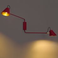 Lune-Modern-Adjustable-2-Light-Wall-Lamp---Purple-with-Gold-Interior