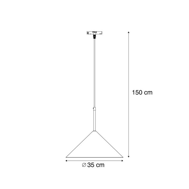 Moderne hanglamp glanzend bruin voor railsysteem 1-fase - Slimline Triangulo