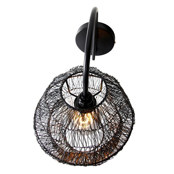 Orientálna nástenná lampa čierna - Vadi