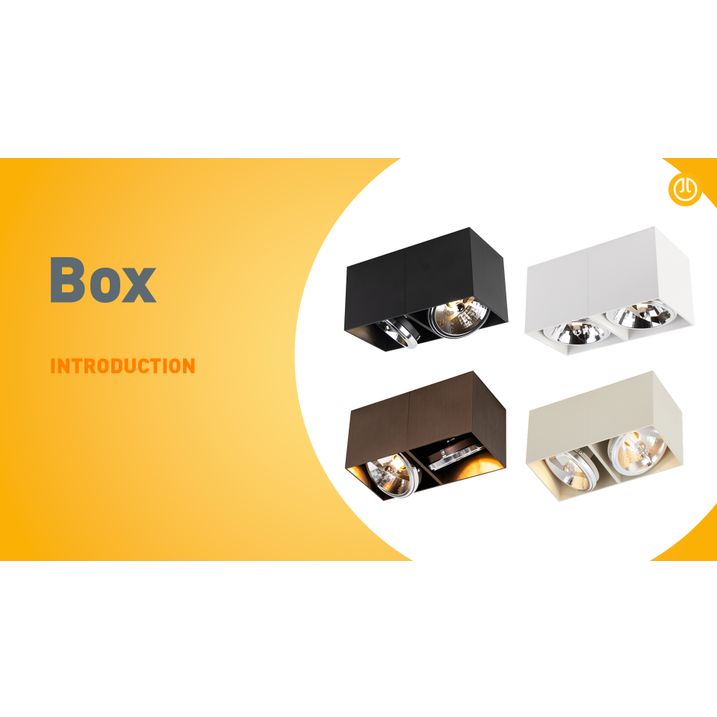 Design Spotlight Hvid Rektangulær 2-lys - Box