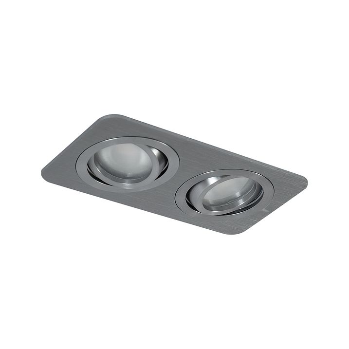 6'lı Set Yuvarlak Gömme Spot Lamba Metalik Gri GU10 50mm Ayarlanabilir IP44 2-Işıklı - Alberto