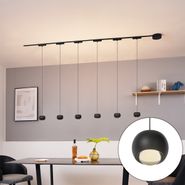 Sistema-di-illuminazione-a-binario-moderno-con-6-faretti-a-sospensione-neri-monofase---Magnetic-Lance