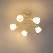 Klassische-Deckenleuchte-gold-mit-Opalglas-5-Licht---Inez