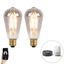 Set-van-2-smart-E27-LED-lampen-ST64-smoke-7W-400-lm-1800K
