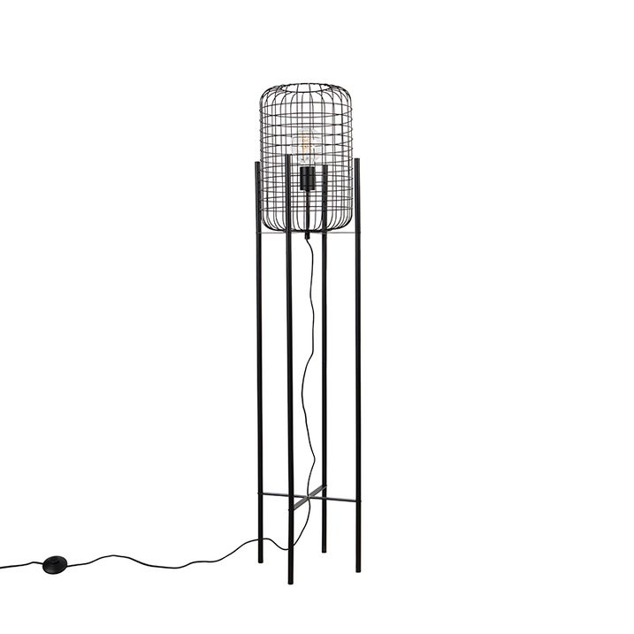 Industrijska podna lampa crna - Bliss Vefa