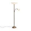 Klasyczna-lampa-podłogowa-brązowa-ze-szkłem-opalowym-2-źródła-światła---Katarina
