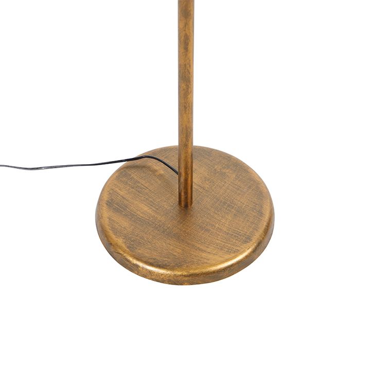 Stojací lampa zlatá 145 cm s plisovaným stínítkem bílým 45 cm - Botanica