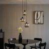 Design hanglamp zwart met smoke glas 3-lichts - Ana