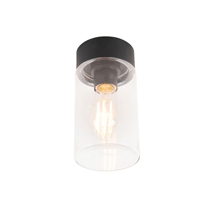 Moderne loftslampe sort 22,6 cm IP44 - Jarra