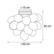Smart-plafondlamp-zwart-met-amber-glas-6-lichts-incl.-Zigbee-G9---Uvas