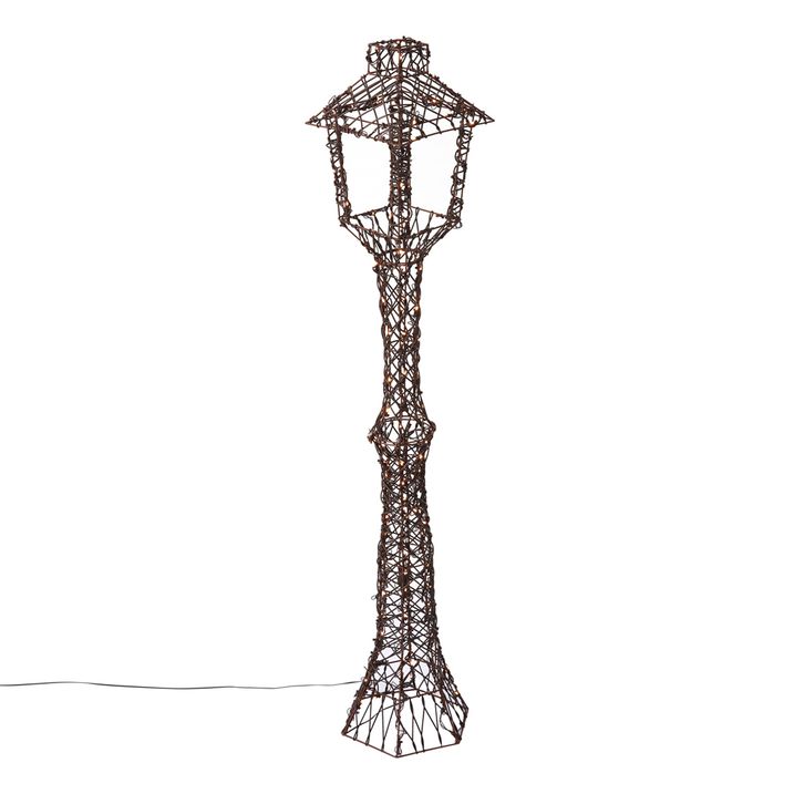 Kerst buiten lantaarn bruin rotan 150cm incl. LED IP44 - Faro