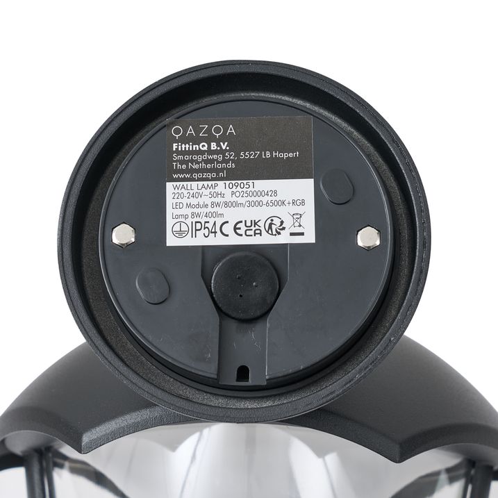 Smarte Aussenwandleuchte schwarz mit Klarglas inkl. LED IP54 - Classica
