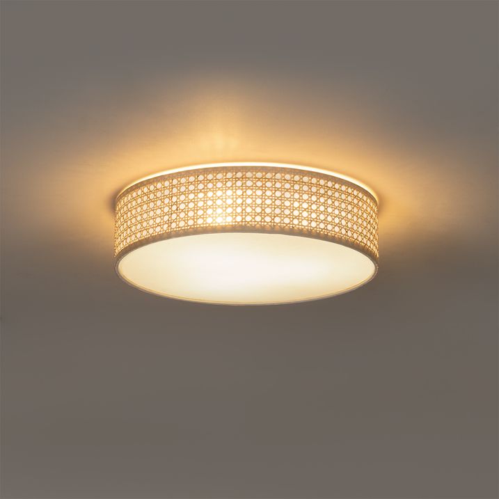 Chytré stropní svítidlo ratan 40 cm 3-světla vč. 3 Wifi P45 - Tromma
