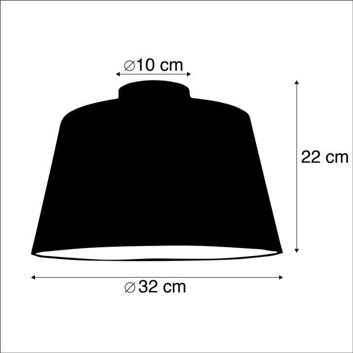 Mennyezeti lámpa pamut búrával fekete arannyal 32 cm - Combi Black