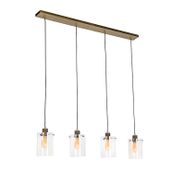 Scandinavische-hanglamp-brons-met-glas-4-lichts---Dome