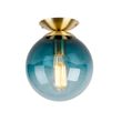 Lampa-sufitowa-art-deco-mosiądz-z-oceanicznym-niebieskim-szkłem---Pallon