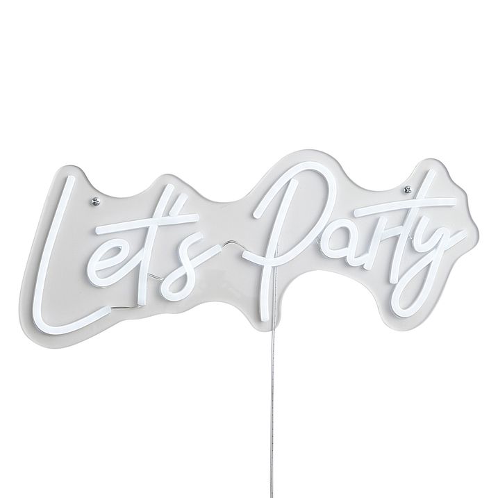 Neon zidna svjetiljka bijela uklj. LED - Let's Party