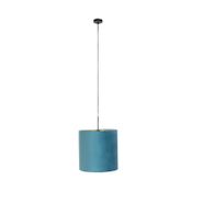 Závěsné-svítidlo-s-modrým-sametovým-stínítkem-se-zlatem-40-cm---Combi
