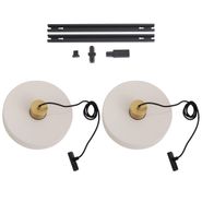 Modern-Track-System-Black-with-3-Pendant-Lights-Brass-and-Green-1-Phase---Iconic-Jina