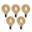 Sæt-af-5-E27-3-trins-dæmpbar-LED-pære-guld-G95-4W-450lm-2700K