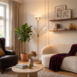Lampă-de-podea-bronz-incl.-LED-și-dimmer-cu-lampă-de-citit---Empoli