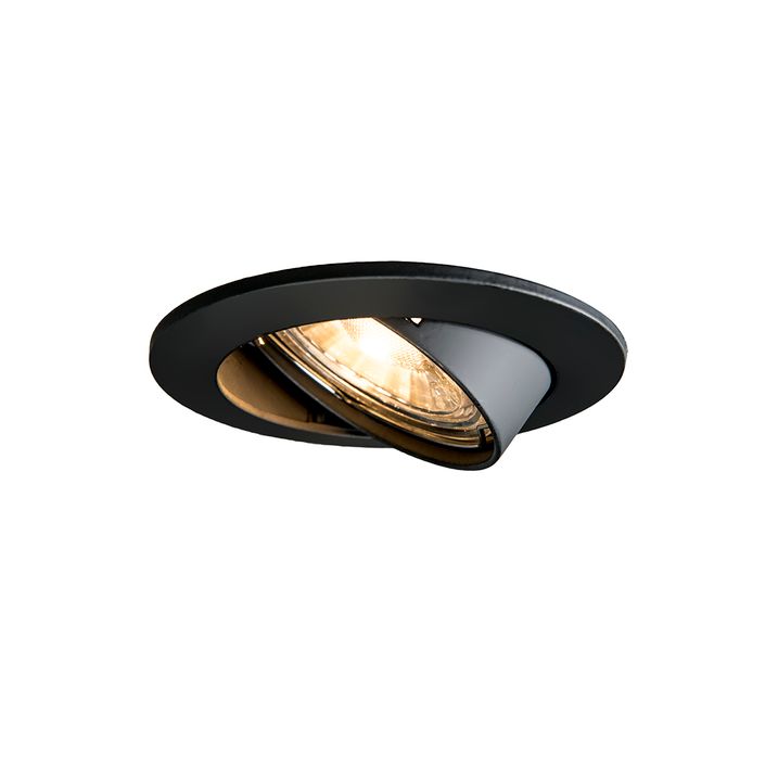 Ensemble de 12 spots encastrés modernes noirs orientables - Edu