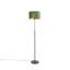 Podna-lampa-crna-sa-plišanim-abažurom-zelene-boje-sa-zlatom-35-cm---Parte