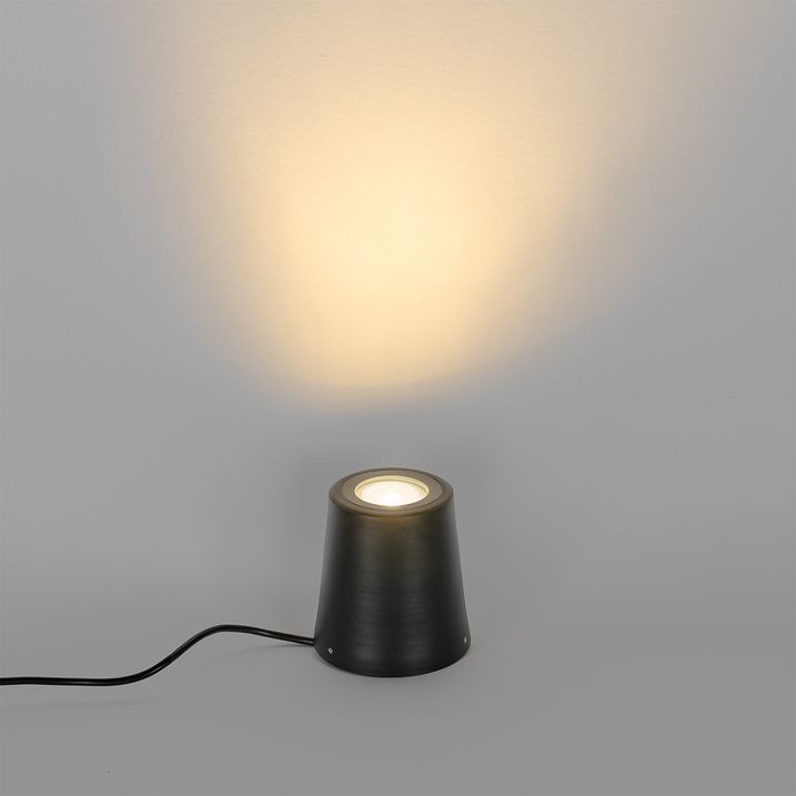 Moderna dārza lampa melna apaļa IP65 - Lennard