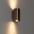 Smart-wandlamp-donkerbrons-rond-2-lichts-incl.-2-Wifi-GU10-50mm---Sandy
