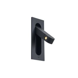 Applique murale moderne noire avec LED et port USB-C - Hilton
