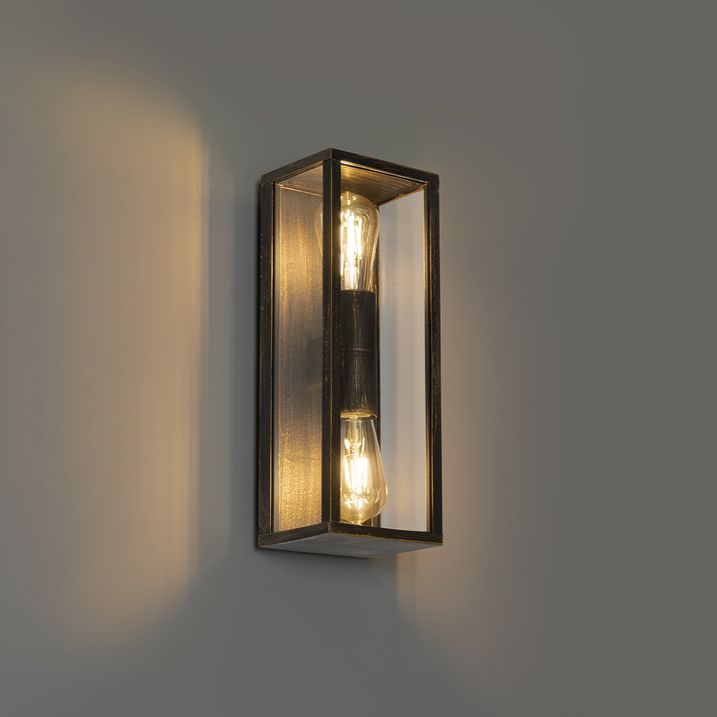 Vintage zidna lampa antikni zlato 38 cm 2-svetla IP44 - Charlois