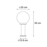 Vonkajšia-stojaca-lampa-čierna-s-plastovou-guľou-50-cm-IP44---Sfera