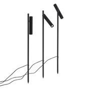 Juego-de-3-focos-de-jardín-con-estaca-negros-con-LED-IP44---Garly-Ribble