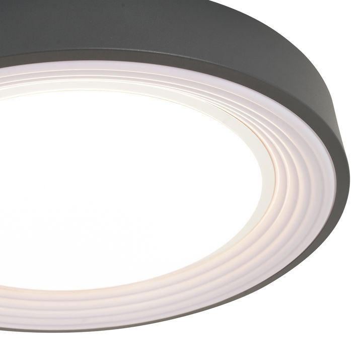 Nowoczesna lampa sufitowa szara z białym wykończeniem 38 cm z LED z funkcją ściemniania RGB - Kanton