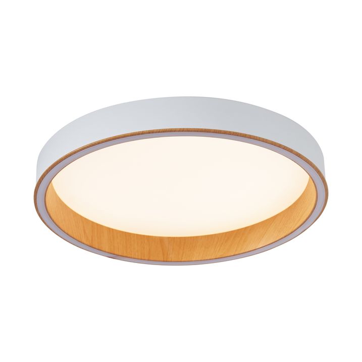 Dizajnerska plafonska lampa bijela sa drvetom 40cm uklj. LED prekidač sa 3 nivoa - Ingo