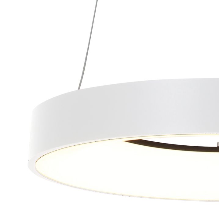 Design hanglamp wit incl. LED dimbaar - Ringlede
