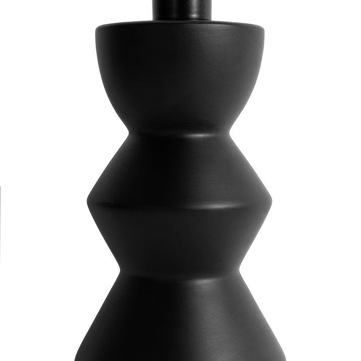 Design Table Lamp Black Velvet Shade Taupe with Gold 35 cm - Alisia