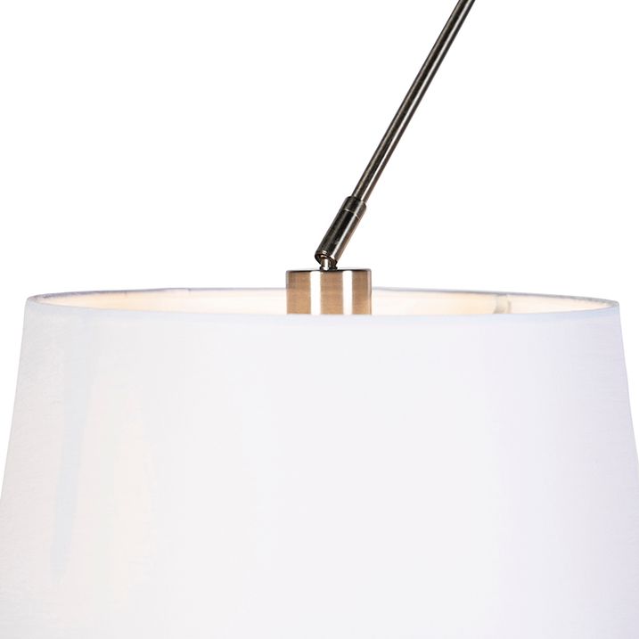 Viseća lampa sa platnenim sjenilima bijela 35 cm - Blitz II čelik