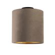 Stropní-lampa-s hnědým-sametovým-stínidlem-se-zlatem-25-cm---Combi-Black
