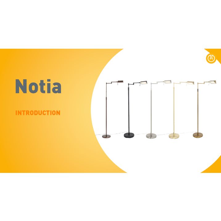 Design vloerlamp zwart incl. LED met touch dimmer - Notia