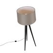 Трипод-черен-с-платнена-абажур-таупе-45-см---Tripod-Classic