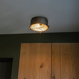 Priemyselná nástenná lampa bronzová 25 cm - Barril