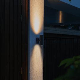 Außenwandleuchte schwarz IP44 2-flammig - Duo