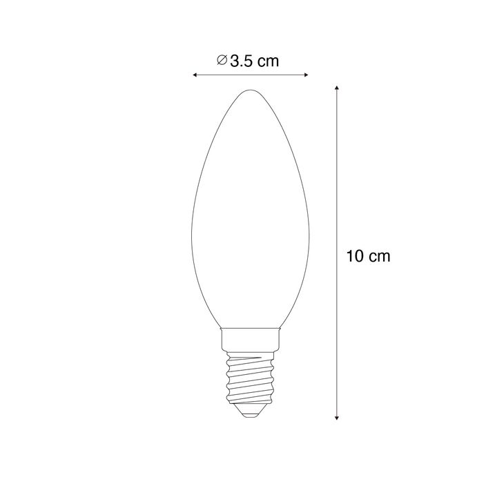 Bombilla LED E14 regulable B35 Ahumado 4W 300 lm 2200K