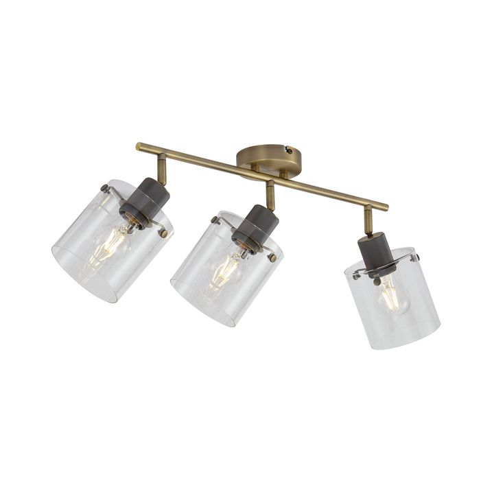 Faretto da soffitto di design bronzo con vetro trasparente 3 luci - Domo