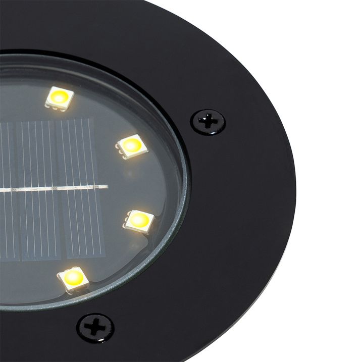 Set of 6 Black Ground Spotlights Incl. LED IP65 Solar - Terry
