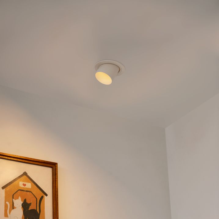 Set van 6 inbouwspots beige GU10 50mm rond draai- en kantelbaar - Installa