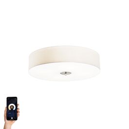 Smart Ceiling Lamp White 50cm Incl. 4 Wifi A60 - Drum Jute