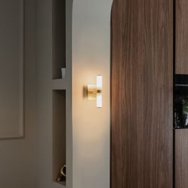 Moderna zidna lampa za kupatilo zlatne boje IP44 sa 2 svetla - Bath