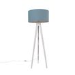 Stojací-lampa-stojan-bílá-s světle-modrým-stínítkem-50-cm---Tripod-Classic